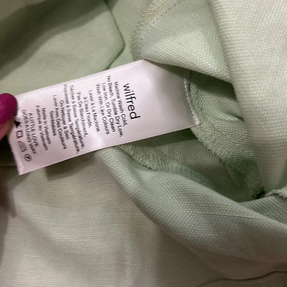 Wilfred Janine Light Green Puff Sleeve Blouse from Aritzia - Picture 5 of 7